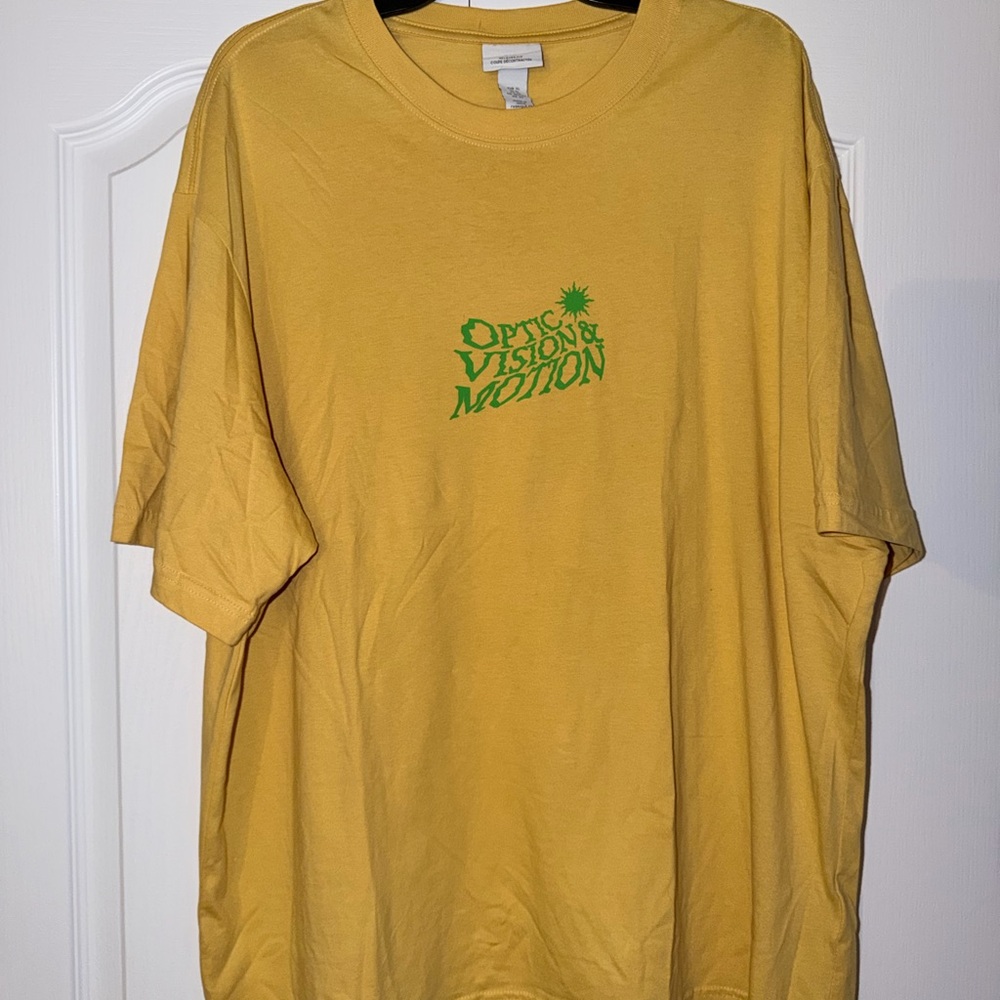 H&M Mustard Tee with Green Print